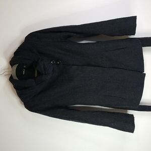 Allen B. by Allen Schwartz black wool coat tie waist size Medium EUC 🎯